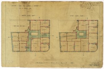 Dundee, East Bell Street, Offices for A. Hendry.
Ground and first floor plans.