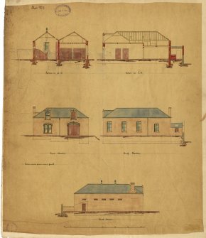 Proposed Stable Offices at Binrock for John M Keillor.
Sections and Elevations.