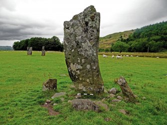 Digital photograph of rock art panel context, Scotland's Rock Art Project, Nether Largie Central Standing Stone, Kilmartin, Argyll and Bute