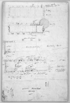 Annotated sketch plans of the Bishop's Palace, Kirkwall.