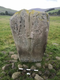 Digital photographs of rock art panel context, Scotland's Rock Art Project, Glebe Stone, Borders