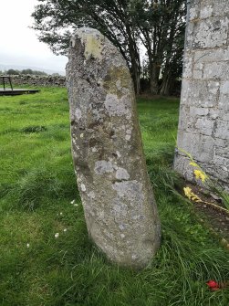 Digital photograph of panel in context without scale, from Scotland's Rock Art Project, Warrior Stone, Borders