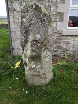 Digital photograph of panel in context without scale, from Scotland's Rock Art Project, Warrior Stone, Borders