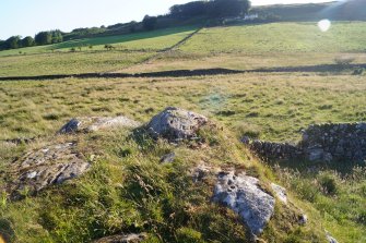 Digital photograph of panel in context with scale, from Scotland’s Rock Art Project, Cairnholy 4, Dumfries and Galloway