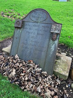 View of the cast iron grave marker of John Smith who died in 1827.