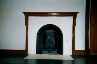 Historic building recording photograph, 2nd floor S wall, E end, fireplace, 126-128 High Street, Dunbar