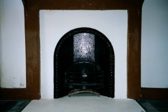 Historic building recording photograph, 2nd floor NE room fireplace, 126-128 High Street, Dunbar