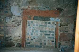 Historic building recording, Ground floor S wall, E end, fireplace, 126-128 High Street, Dunbar