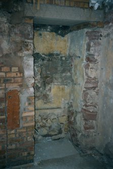 Historic building recording, 1st floor S wall, W end, press, 126-128 High Street, Dunbar