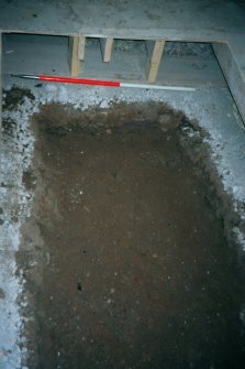 Archaeological evaluation, Test Pit 8 SE facing section and plan, 126-128 High Street, Dunbar