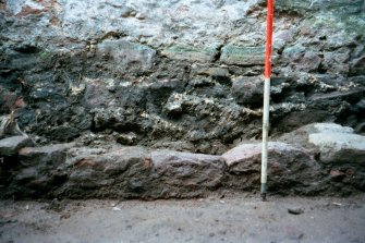 Historic building recording, General view, Walls to the rear of 126-128 High Street, Dunbar