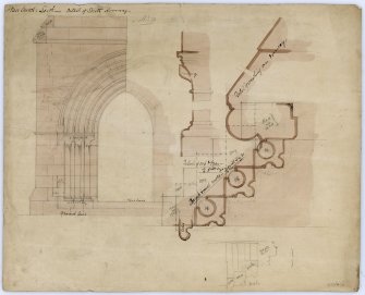 Drawing showing details of South doorway, St James Episcopal Church, Edinburgh.
