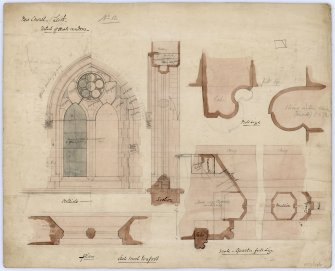 Drawing showing design for aisle windows, St James Episcopal Church, Edinburgh.
