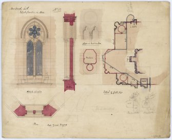 Drawing showing details of windows of apse, St James Episcopal Church, Edinburgh.