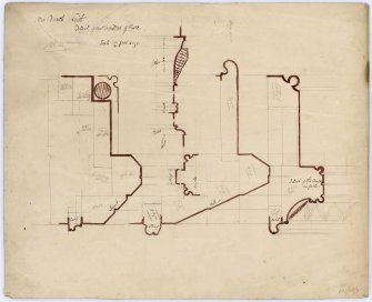 Drawing showing details of West windows of nave, St James Episcopal Church, Edinburgh.
