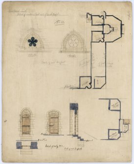 Drawing showing details of window in East wall of South Chapel, St James Episcopal Church, Edinburgh.