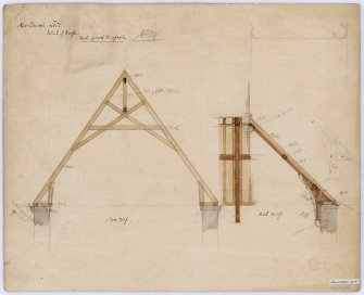 Drawing showing details of roofs, St James Episcopal Church, Edinburgh.