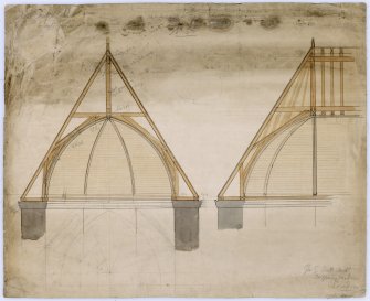 Drawing showing details of roofs, St James Episcopal Church, Edinburgh.
