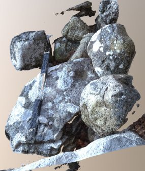 Snapshot of 3D model, from Scotland's Rock Art Project, Balnuarin of Clava North-East Centre 2, Highland