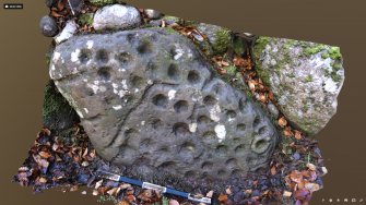 Snapshot of 3D model, from Scotland's Rock Art Project, Balnuarin of Clava North-East Kerb, Highland