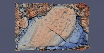 Snapshot of 3D model, from Scotland's Rock Art Project, Kinmylies, Highland