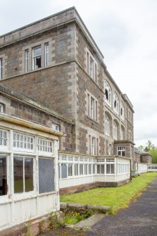 Central 1838 William Burn block with veranda and glazing to galleries added by Andrew Heiton Junior in 1888. View from northeast
