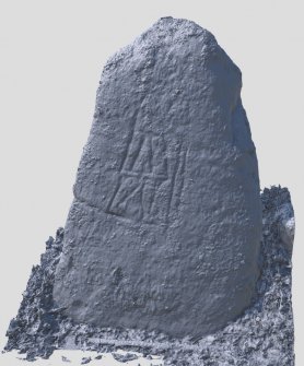 Snapshot of 3D model, Scotland's Rock Art Project, Balblair Stone, Moniack Castle, Highland