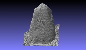 Snapshot of 3D model, Scotland's Rock Art Project, Balblair Stone, Moniack Castle, Highland