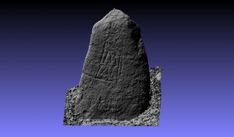 Snapshot of 3D model, Scotland's Rock Art Project, Balblair Stone, Moniack Castle, Highland