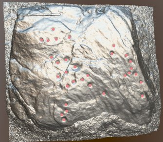 Snapshot of 3D model, from Scotland's Rock Art Project, Tordarroch 1, Highland