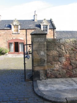 Historic building survey, Gate piers E, Marine Hotel, 18 Cromwell Road, North Berwick, East Lothian