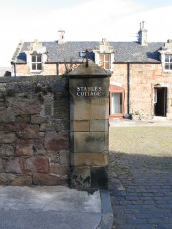 Historic building survey, Gate piers W, Marine Hotel, 18 Cromwell Road, North Berwick, East Lothian