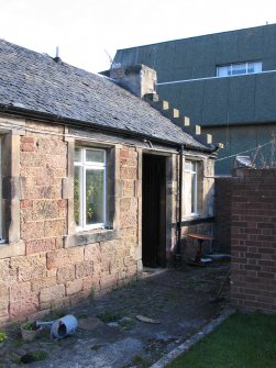 Historic building survey, Main facade to building B - E end oblique, Marine Hotel, 18 Cromwell Road, North Berwick, East Lothian