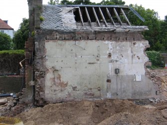 Historic building survey addendum, Exterior of Building B with Building C removed, facing S, Marine Hotel, 18 Cromwell Road, North Berwick, East Lothian