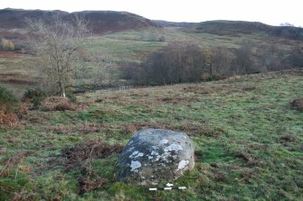 Digital photograph of panel to east, from Scotland's Rock Art Project, Nether Glenny 8, Stirling