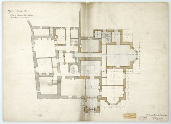 Ayton House. No.1, Ground floor plan showing additions and alterations.