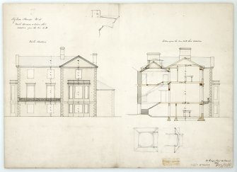 Ayton House. No. 5, North elevation and section thro' additions upon line AB.