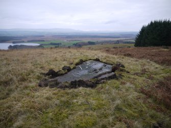 Digital photograph of panel in context with scale, from Scotland's Rock Art Project, Nether Glenny 22, Stirling