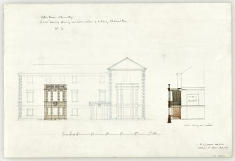 Abernethy, Ayton House. No.2, Drawing showing new oriel window in library and billiard room. 