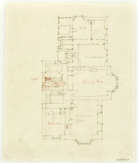 Bridge of Earn, Ayton House. Preparatory sketch for plan of ground floor.