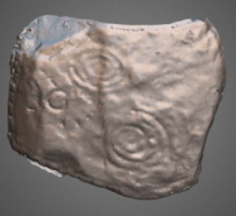 Snapshot of 3D model, from Scotland's Rock Art Project, Crosswood 1, West Lothian