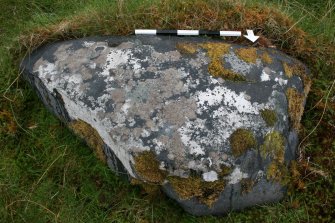 Digital photograph of perpendicular to carved surface(s), from Scotland's Rock Art project, North Uist, Buaile Risary, Ben Risary, Western Isles