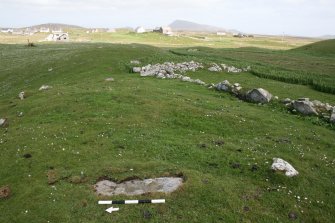 Digital photograph of panel to east, from Scotland’s Rock Art Project, Carinish, Teampull Clann a Phiocair, North Uist, Western Isles