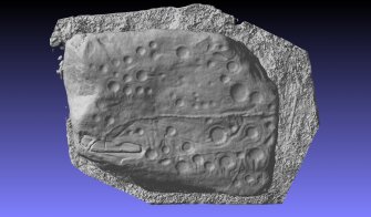Snapshot of 3D model, Scotland's Rock Art Project, Corskellie, Moray