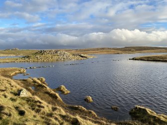 Broch, Loch of Houlland, general view from NW