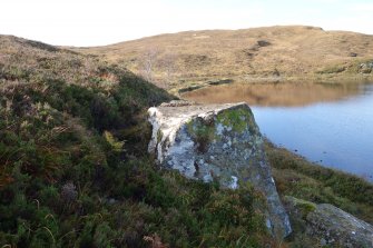 Digital photograph of panel to west, from Scotland's Rock Art Project, Lochan Hakel, Highland