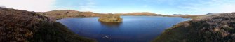 Digital photograph of panorama, from Scotland's Rock Art Project, Lochan Hakel, Highland