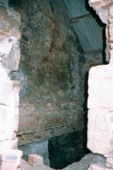 Historic building survey, Building A, E half of internal N wall above oven, St. Michael's Bakery, Linlithgow, West Lothian
