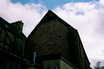 Historic building survey, Building C, Brick infill at N gable, St. Michael's Bakery, Linlithgow, West Lothian