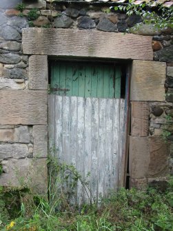 Historic building survey, Doorway in N exterior wall of cart-house, The Steading, Eastfield Road, Edinburgh